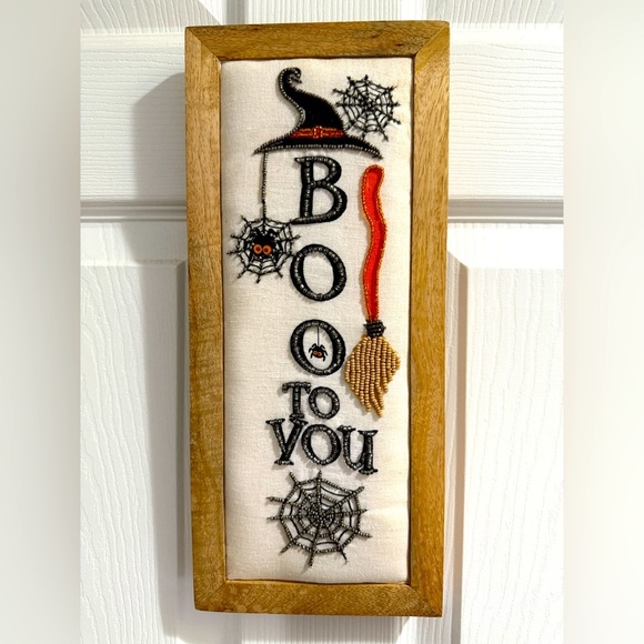 Halloween Wall Art with Witch Hat and Broom - Picture 1 of 4